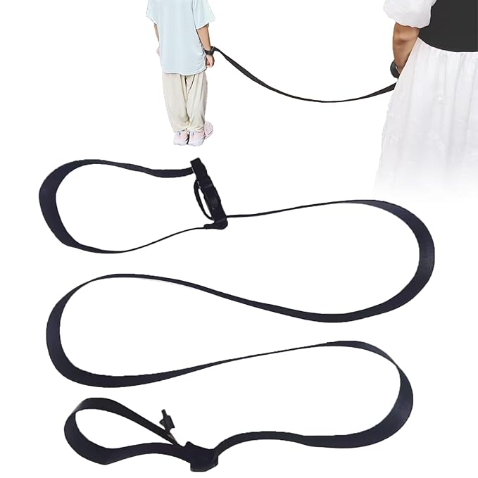 Escape Proof Wrist Leash Walking Harness with Adjustable Tether Lockable Coiled Link Cuff Autism Special Needs ADHD Children,Adjustable Anti Lost and Lock Buckle Autism Special Child Secure (2, Black)