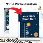 Personalized Kids Canvas Growth Chart, Kids Height Chart, Growth Chart Banner, Astronaut, Space