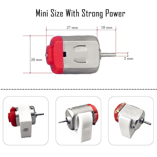 Electric DC Motor Kit, 6 Set 131 PCS Small Motors Kit, with 85 Plastic Gears Kit, Shaft Propeller, Plastic Wheels, 2 x AA Battery Holder, STEM Engineering Set for DIY Science Projects