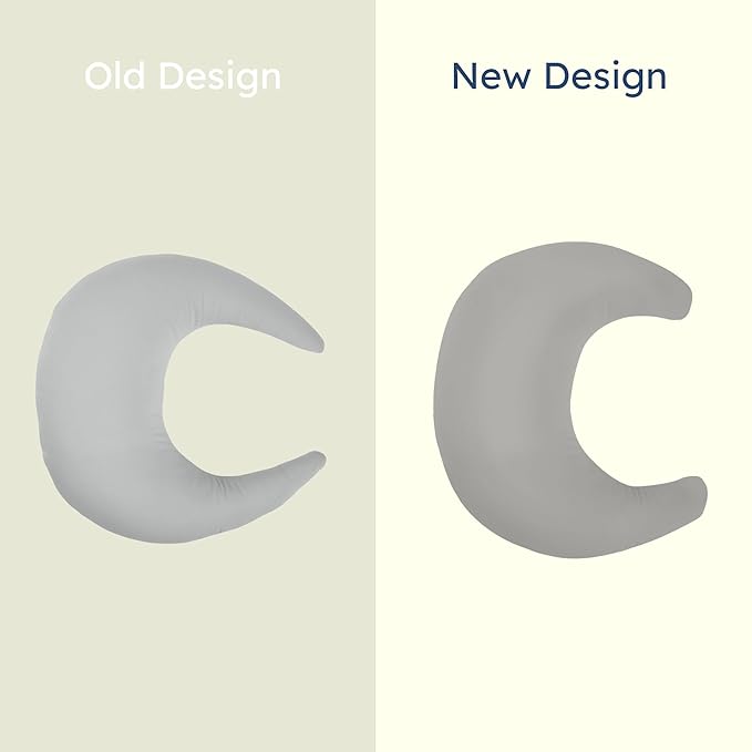 snuggle me Organic Nursing Pillow (New 2025 Design) | Bottle & Breastfeeding Pillow with Organic Cotton Cover & Fiberfill, Machine Washable Feeding Pillow, Newborn Essentials Must Haves (Stone) - v2