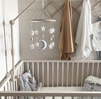 Sorrel + Fern Baby Crib Mobile - Moon & Stars (Grey, White & Cream) - Nursery Decoration - Unisex