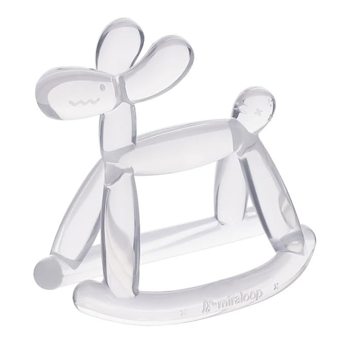 Teething Toy for Baby, Jellydog Never Drop Food Grade Silicone Rocking Teether, Prevent Choking & Odorless, Less Dust and Hair Adhesion, Baby Gift, Clear