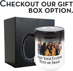 Personalized Coffee Mug, Magic Color Changing Photo Text 15 Oz Ceramic Mug, Customized Picture Name Tea Cup, Custom Fathers Day Mug, Taza Cafe Personalizadas Fotos,Gifts Women Men Mom, Black CC