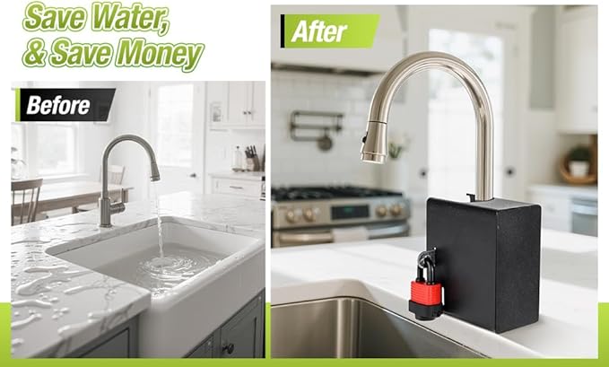 Faucet Lock Guard - Child Proof & Pet Proof Spigot Cover for Kitchen & Bathroom, Universal Anti-Touch Faucet Safety Protector for Kids Toddlers Babies | Double Check Sizes for faucets (Small)