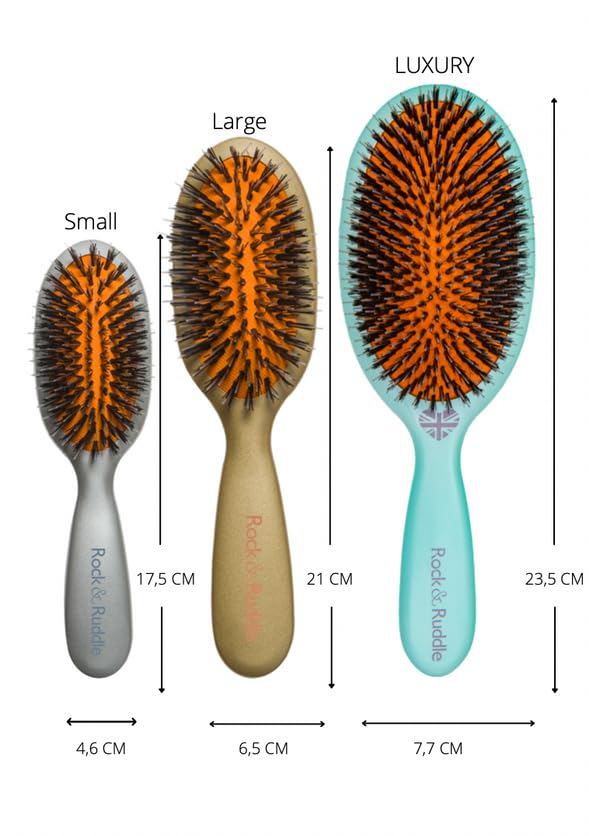Rock & Ruddle Soft White Natural Boar Bristle Hairbrush for Babies and Young Children | Perfect for Fine Hair Detangling and Smoothing - Cute Cats
