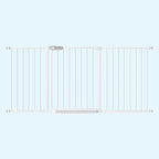 WAOWAO Triple Lock 77.17-84.65" Baby Gate Extra Wide Pressure Mounted Walk Through Swing Auto Close Safety Black Metal Dog Pet Puppy for Stairs,Doorways,Kitchen