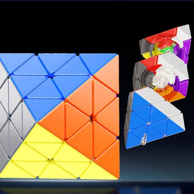 Pyramid Speed Cube Face Turning Octahedron Cube Octahedron stickerless Speed Cube Puzzle Triangle Magic Cube Puzzle Toy for Kids and Adults