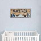 Custom Woodland Nursery Decor - Baby Name Sign for Boys, Kids Room Decor - Wooden Name Sign Gift