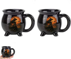Custom Witch Cauldron Mug, Witch Themed Halloween Coffee Mug, Personalized Witches Brew Halloween Coffee Mug For Women, Besties, Family, Witches Cauldron (2 Pcs)