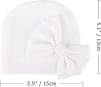 BQUBO Newborn Baby Hats Mittens Set Hospital Hat Beanie Infant Bow Hats Baby Gloves No Scratch Mittens for 0-6 Months