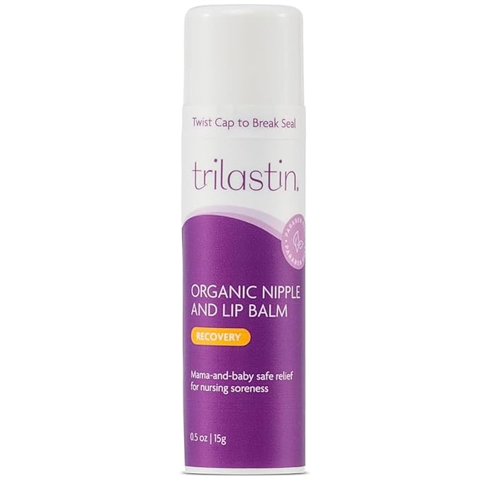 TriLASTIN Vitamin-Infused Nipple and Lip Balm | Breastfeeding Essentials | Lanolin-Free Nipple Cream | Nipple Butter | Postpartum Must-Haves