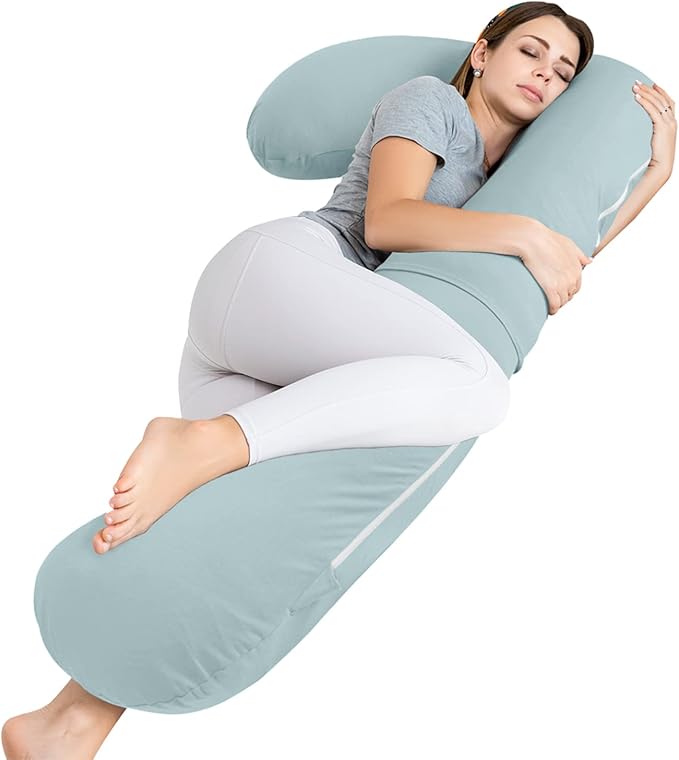 INSEN Pregnancy Pillow for Sleeping,Maternity Body Pillow for Pregnancy Women,Pregnancy Support Pillow for Back, Hip Pain, Green