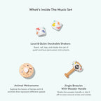 Lovevery | The Music Set | 6 Montessori Musical Instruments & Rhythm Book | Educational Toys for Toddlers & Preschoolers | Simple Songs and Play Guide | Ages 18 Months to 4+ Years