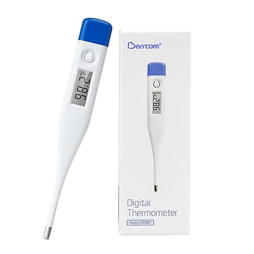 Berrcom Digital Thermometer for Adults, Kids, and Babies, Oral Rectal Underarm Medical Thermometer with Fever Alarm and C/F Switchable