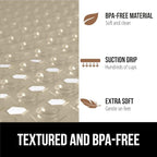 GORILLA GRIP Patented Square Shower Stall Mat, Small Bathtub Floor Mats for Stand Up Showers, Suction Cups and Drainage Holes, Machine Wash, Soft on Feet, Bathroom Accessories 21x21 Inch, Beige Opaque