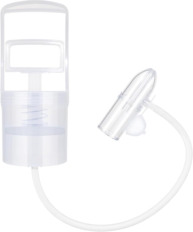 Nasal Aspirator for Baby, Baby Nose Sucker, Booger Sucker with Hand Pump and Non-Invasive Tip to Clear Clogged Passages and Boogers (Translucent White, Standard)