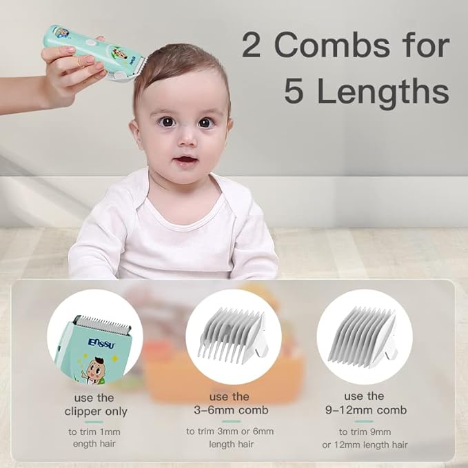 Baby Hair Clippers, Lower Noise Haircut Trimmers for Children with Autism and Sensory Sensitivity, Babies Infant Kids Waterproof Hair Cutting Kits
