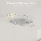 Baby Diaper Changing Pad with Adjustable Belt – Portable, Waterproof, Peanut-Shaped Design, Non-Slip Base for Table and Dresser, Grey