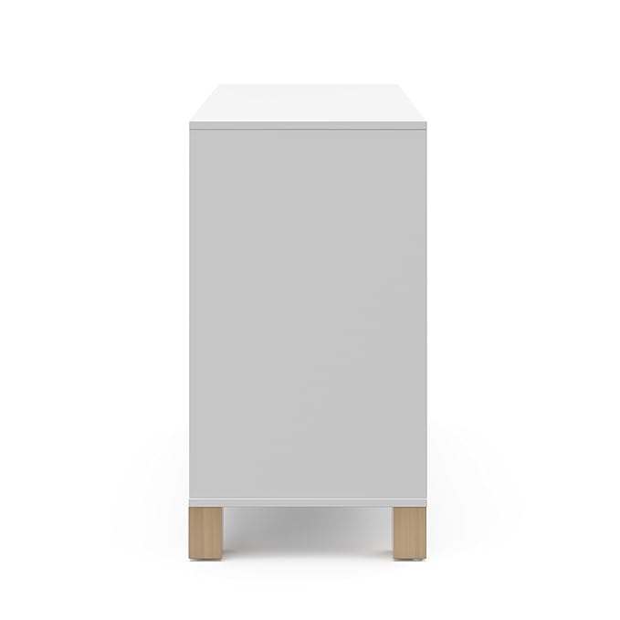 Storkcraft California 3 Drawer Combo Dresser (White with Driftwood) – GREENGUARD Gold Certified, Interlocking Drawer System, Pre-Installed Drawer Tracks for Easier Assembly, Spacious Cabinet