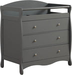 3-Drawer Changing Table, Safety Rails & Strap, Infant Diaper Changing Station with Drawers, Baby Diaper Changing Table Dresser for Nursery, Easy Assembly (Gray)