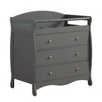 Karl home Changing Table Dresser Baby Diaper Changing Station Infant Nursing Table with 3 Drawers, Safety Rail & Strap for Bedroom, Nursery, Gray