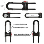 4 Pack Child Proof Sliding Cabinet Door Code Locks Baby Safety Cupboard Locks Adjustable U Shaped Cabinet Latches for Knob Handle Drawers Closet Palstic (4PCS, Black)