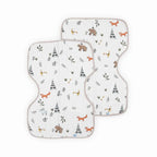 Little Unicorn Ultra-Absorbent Premium Burp Cloth 2 Pack | Soft on Baby's Skin | Larger Size | Ergonomic Design | Set of 2 (Forest Friends)