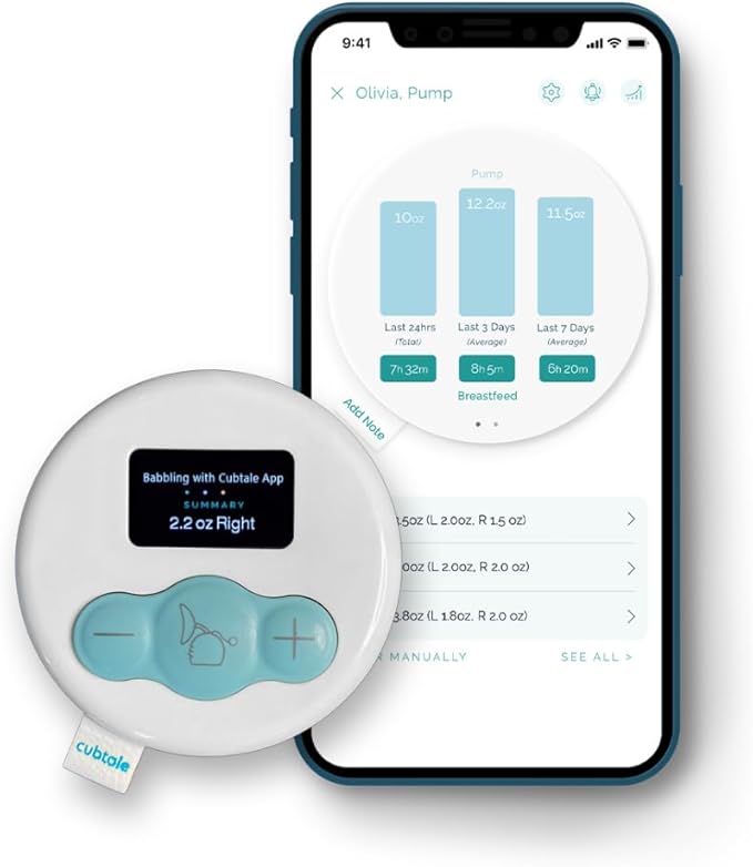 Smart Pump Tracker - Pump Cub: On-The-Spot One-Press Baby Care Logger, Reminders, Notifications, Routines, Multiple Caregivers, Pediatrician & Expert Support