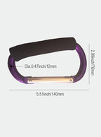 Large Stroller Hooks for Mommy, 2 pcs Carabiner Stroller Hook Organizer for Hanging Purses, Diaper Bag, Shopping Bags. Clip Fits Single/Twin Travel Systems, Car Seats (Blue+Purple)