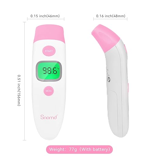 Forehead and Ear Thermometer 3 in 1 Non-Contact Backlight Body Object Temperature Checking Sensor Touchless Digital Thermometer with Fever Alert