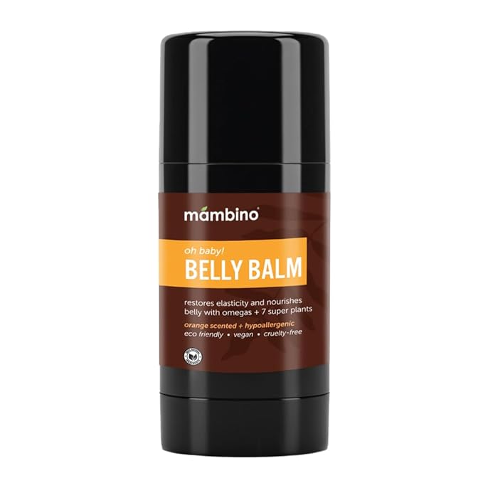 Mambino Organics Oh Baby! Belly Balm for Pregnant Women, Organic Shea Butter, Tamanu Oil and Calendula, Helps Reduce Stretch Marks in Pregnancy, Vegan, Maternity Skin Care, 2.5 fl oz