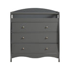 Karl home Changing Table Dresser Baby Diaper Changing Station Infant Nursing Table with 3 Drawers, Safety Rail & Strap for Bedroom, Nursery, Gray