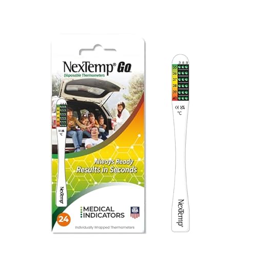 NexTemp® Go - Ready When You are - Single-Use Disposable Thermometers - Results in Seconds, for Work, Home, & Travel (24-Pack (Celsius))