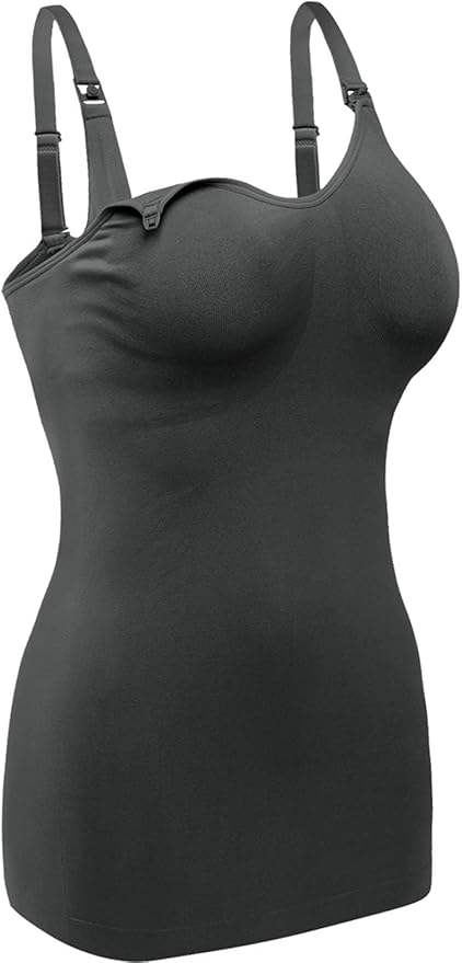 Women's Maternity Nursing Tank Tops with Built in Bra for Breastfeeding Camisoles Shirt 4Pack
