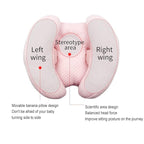 2 in 1 Baby Support Pillow, Banana Shape Baby Neck Head Travel Pillow Stroller Insert Cushion for Kids, Toddler, Pink