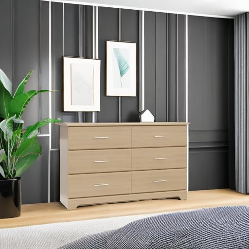 Storkcraft Brookside 6-Drawer Dresser (Driftwood) – GREENGUARD Gold Certified, Wood Dresser for Bedroom, Kids & Nursery Storage Chest, Safety Interlocking Drawers, Pre-Installed Tracks, Kids Chest