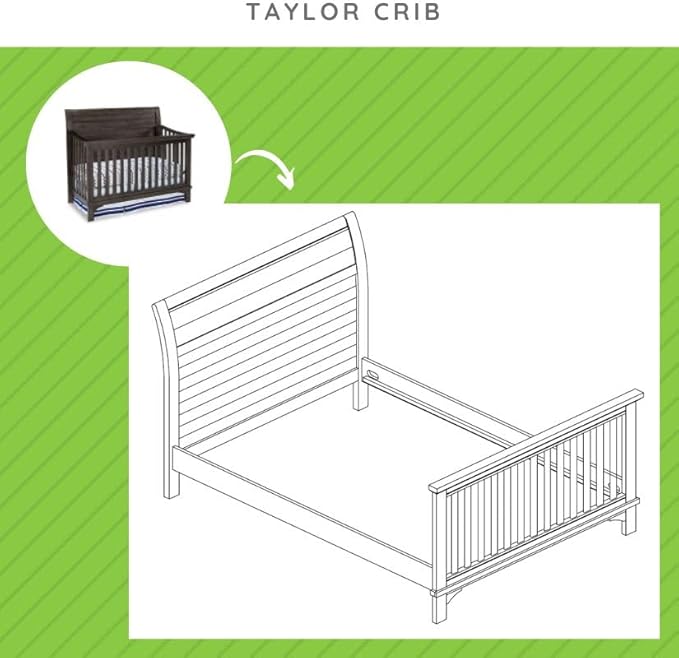 Full-Size Conversion Kit Bed Rails for Westwood Design Convertible Cribs - Solid Wood Rail - Toddler and Adult Bed Rail for Full-Size Beds - Essential Nursery and Baby Furniture (Unfinished, Option 3)