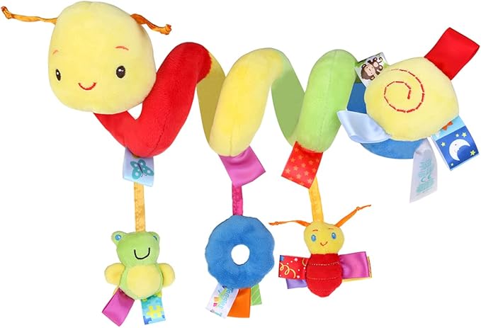 Uonlytech Baby Crib Hanging Rattles Toys, Carseat Toys Hanging Rattles Spiral Stroller Crib Cot Toy Spiral Toy Pram Hanging for Babies Boys and Girls
