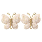 2 Pcs Butterfly Hair Bow Girl, Beige Kid's Cute Hair Clips Barrettes Accessories for Infants Toddlers Baby Kids Fine Hair