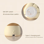 Cute Lion Night Light for Kids, Rechargeable Nursery Lamp with Timer, 3 Brightness Levels & Warm Light, Soft Silicone Baby Night Light, Tap Control, Gift for Toddlers