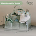 Parker Baby Diaper Caddy - Nursery Storage Bin and Car Organizer for Diapers and Baby Wipes - Sage Green, Regular