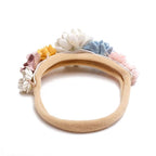 Baby Girl Nylon Headbands Flower Hair Bows Accessories-Elastic Hair Band Crown Handmade FLoral Wraps Birthday Gifts for Girls Newborn Infant Toddler 3Pcs