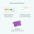 Lovevery | The Music Set | 6 Montessori Musical Instruments & Rhythm Book | Educational Toys for Toddlers & Preschoolers | Simple Songs and Play Guide | Ages 18 Months to 4+ Years