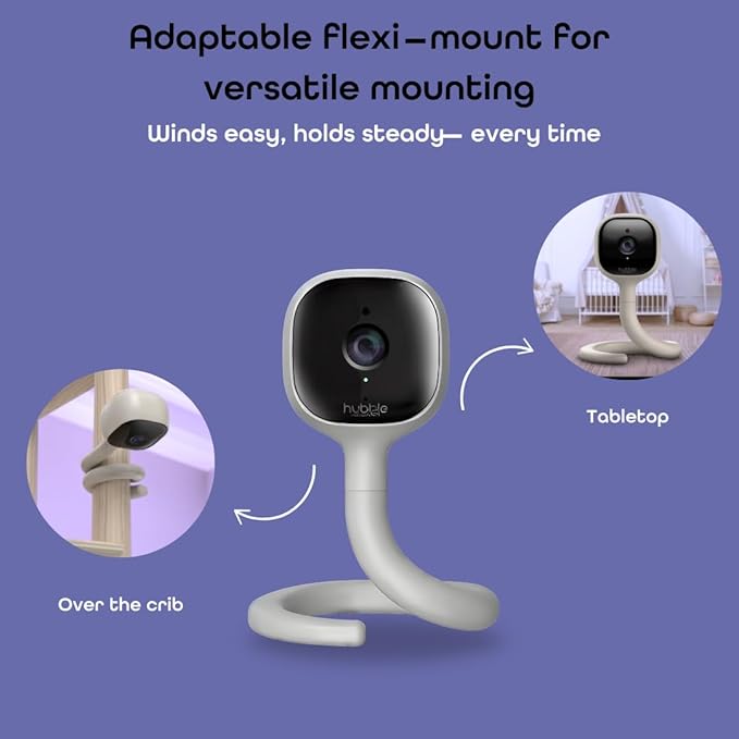 Hubble AI Vision FlexPay - Free Camera - Access to Premium + AI Features (Baby Cry Alerts, Rollover Detection, Sleep Insights) – 2K Ultra Clear HD Smart Baby Monitor – Requires Subscription After 3mo