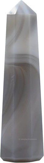 Amazing Gemstone Agate Crystal Towers ~ Natural Healing Crystal Point Obelisk for Reiki Healing and Crystal Grid (3 to 4 INCH)