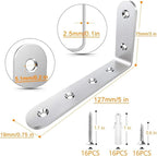 Furniture Anchors (4 Packs) Anti Tip Furniture Anchors for Baby Pet Proofing,Furniture Wall Anchor Furniture Dresser Bookshelf Falling Prevention Device for Children (Silver)