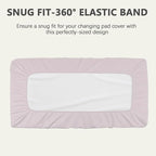 Vegan Leather Changing Pad Cover - 31"X 16" - Waterproof Wipeable, Extra Thick & Portable & Non-Slip Diaper Mat - Fits Standard Changing Tables for Baby Boy Girl (Pink)