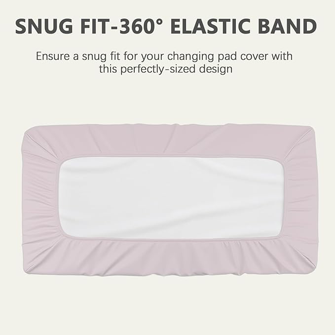 Vegan Leather Changing Pad Cover - 31"X 16" - Waterproof Wipeable, Extra Thick & Portable & Non-Slip Diaper Mat - Fits Standard Changing Tables for Baby Boy Girl (Pink)