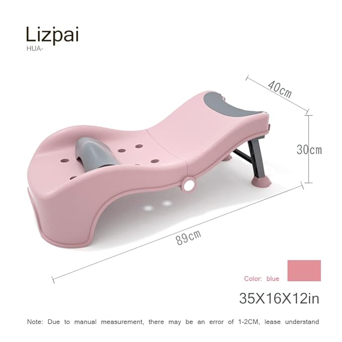 Adjustable Children's Shampoo Chair is Suitable for 3-10 Years Old Bath seat Bathtub Household Foldable Moisture-Proof Clothes Design Pink