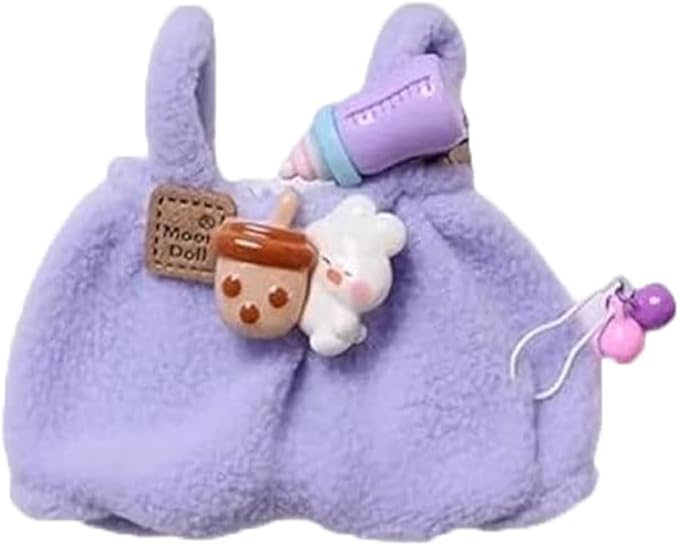 YAMASO Doll Clothes and Accessories Suitable for 17cm Dolls (1hat+1romper+1Camera Backpack no Doll)(Purple)